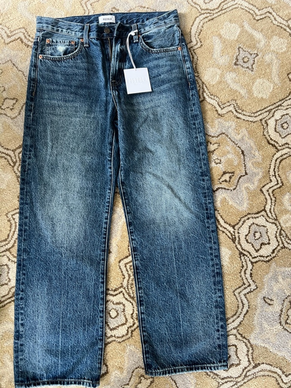 pistola Women's Faded Blue Wide-Leg Jeans